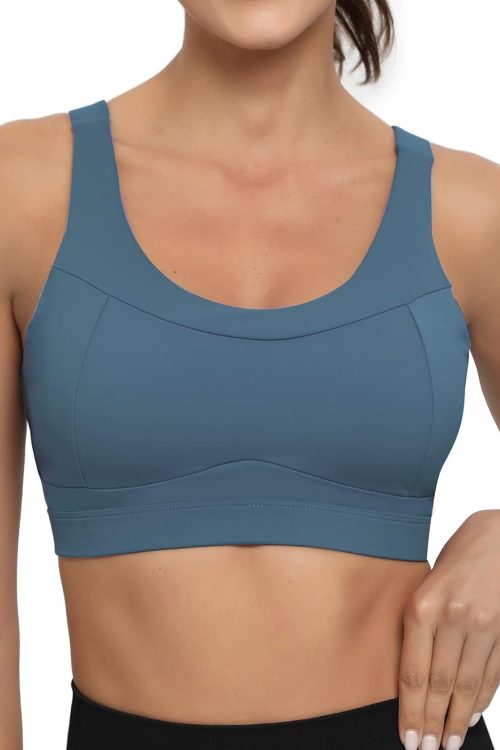 High Impact Sports Bras for Women,Racerback Running Bra Workout Crop Tank Tops Longline Sports Bra Push up