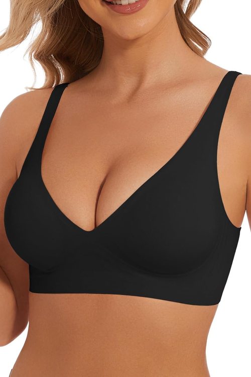 Deep V Bra Low Cut Sexy Push Up s for Women Padded Comfy Smoothing Wireless Lifting Bras Seamless