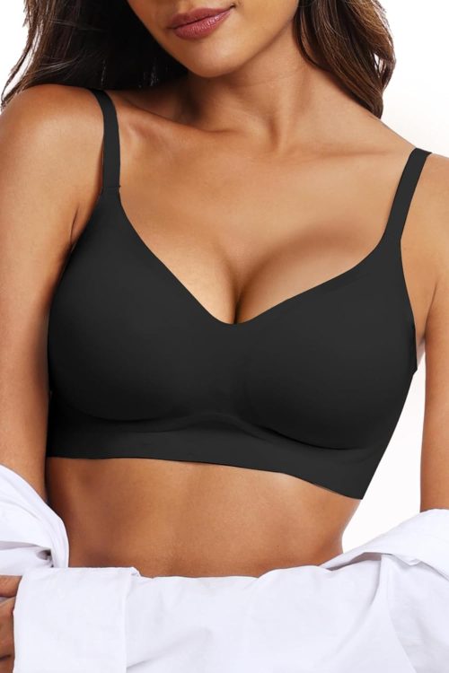Womens Wireless Bras Comfortable Push Up Bra No Underwire Bra Full Support Lift Everyday Seamless Tshirt Bras