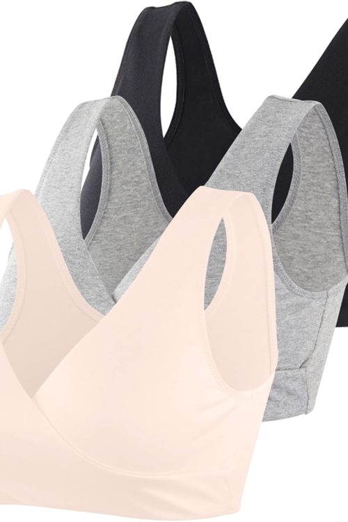 Women's Cotton Wireless Sleep Bra for Nursing and Maternity