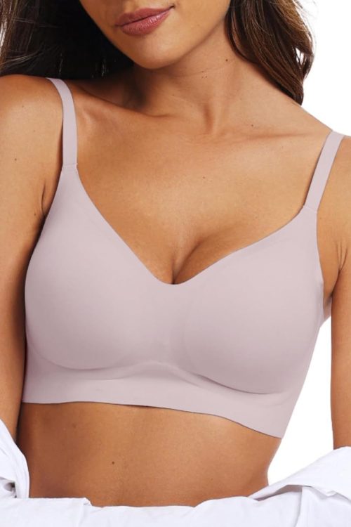 Womens Push Up Everyday Bras Comfortable Wireless  V Neck Seamless Bra Smooth  Wire Free Basic Bras
