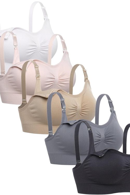 Womens Seamless Nursing Bra Sleeping Maternity Bralette for Breastfeeding Pack of 3