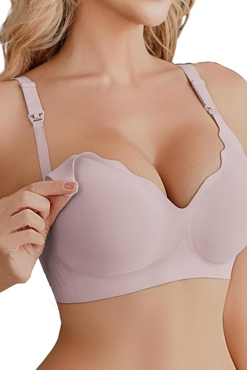 Nursing Bra Wavy Breastfeeding Bras for Women Seamless Maternity Support Wireless Pregnancy Sleep Bralette