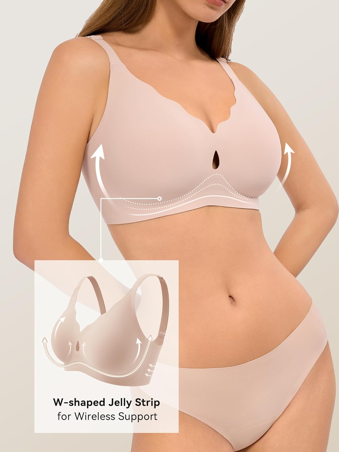 Bras for Women No Underwire Wave Push Up Wireless Bra Seamless Bras Full Coverage Lift Everyday Bras - Image 2