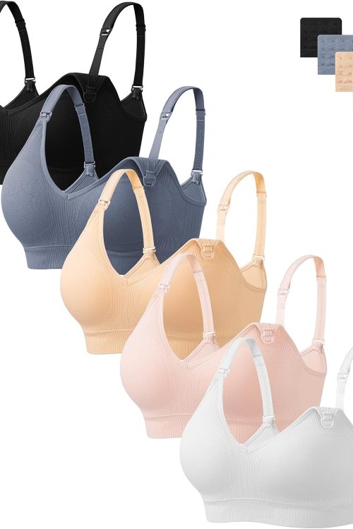 Nursing Bras for Breastfeeding Women Maternity Bras Seamless Wireless Pregnancy Sleep Bra with Bra Extenders