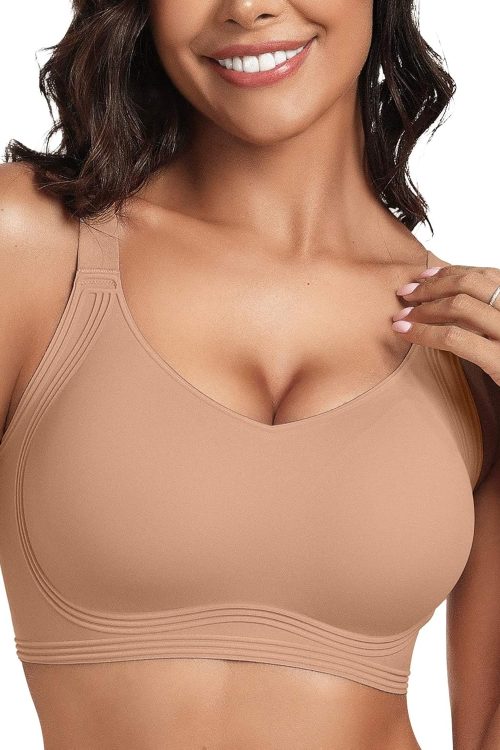 Womens Seamless Push Up Bras No Underwire Full Coverage Comfortable Bra V Neck  Wireless Everyday Bra