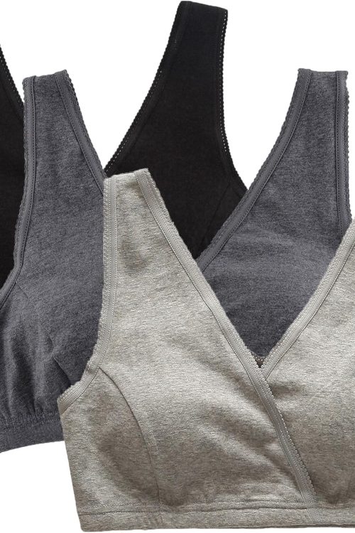 3 Pack Maternity Nursing Sleep Bra Breastfeeding Cotton Bralette